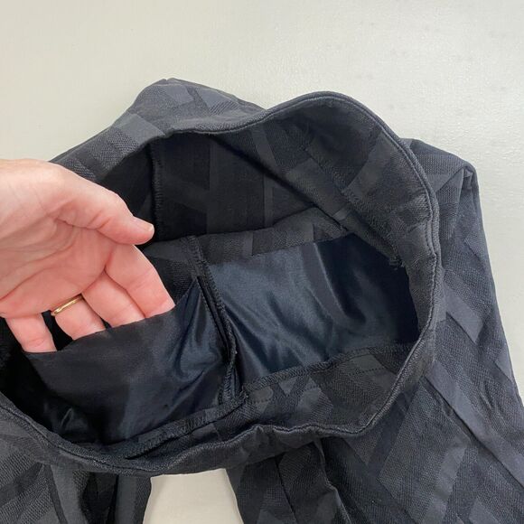 Soft Surroundings Crop Pants PS Black Geometric Notch Ankle Pull On Petite Small - Picture 5 of 13